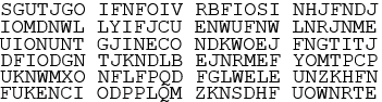 random letters in columns