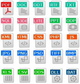 25 common file extension icons